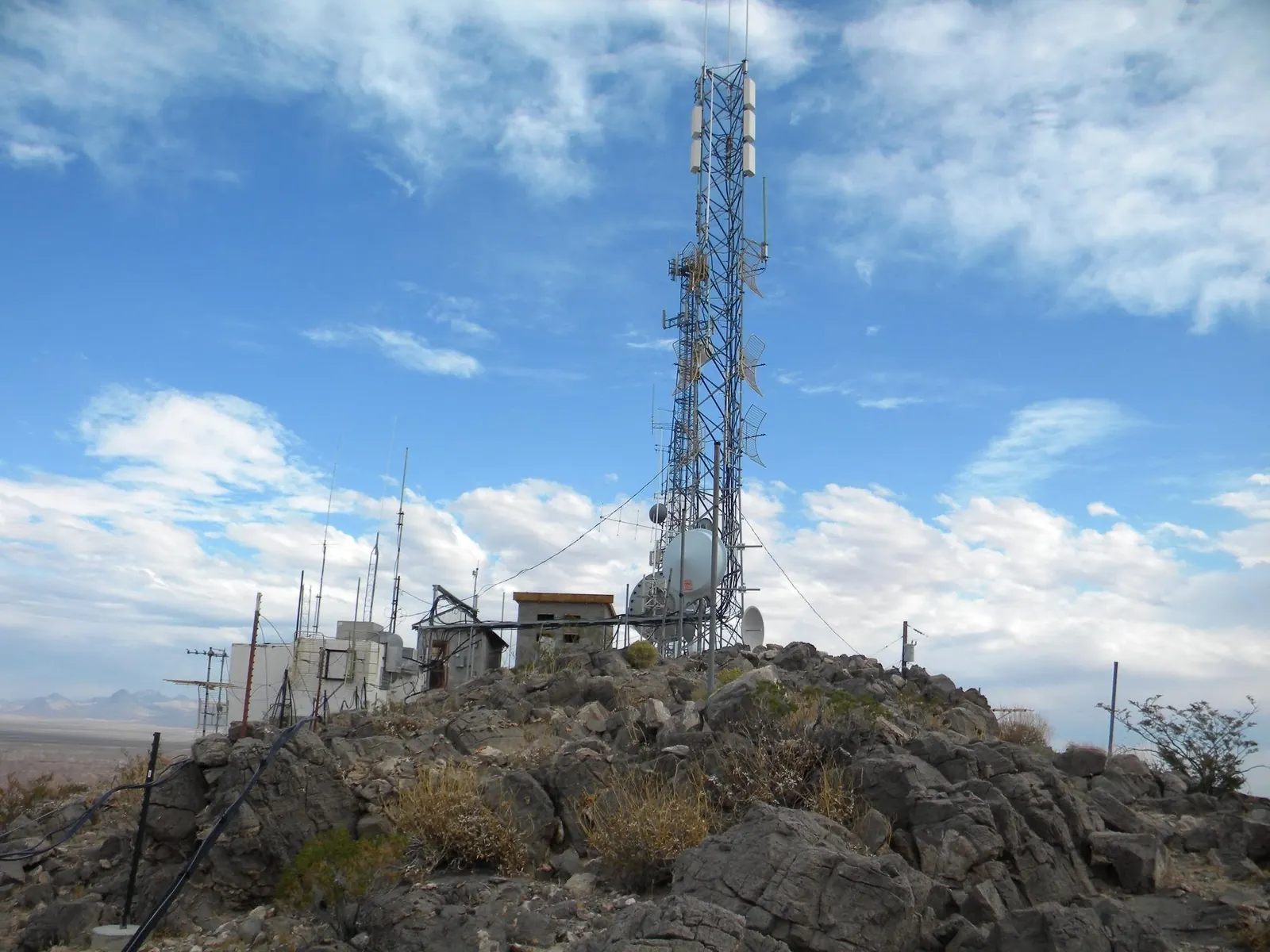 Translator site on a mountain summit above the Moapa Valley